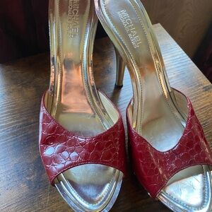 Michael Kors Red and Silver Heels